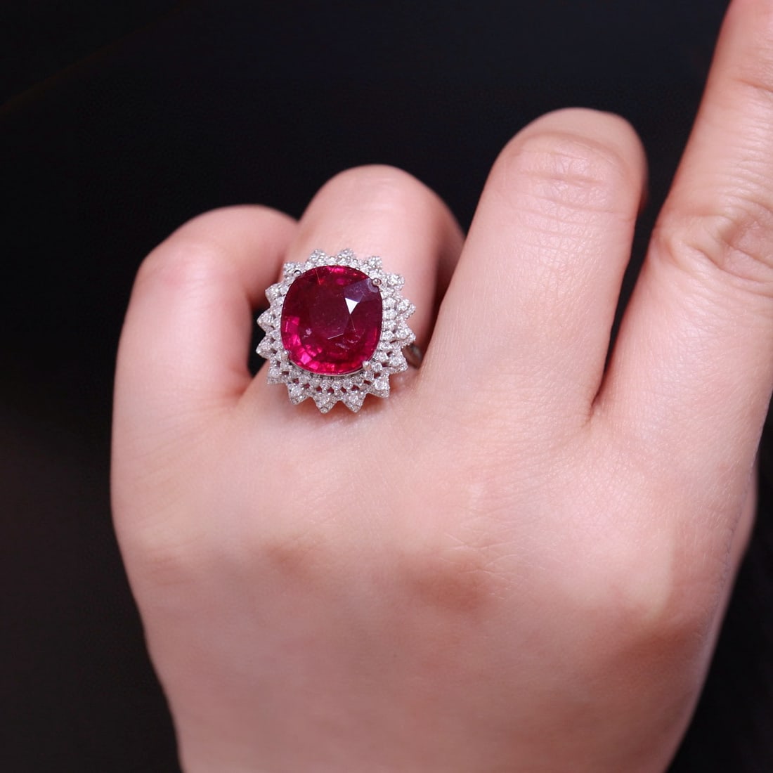 14k Gold 8.41 Ct Natural Tourmaline & Diamond Ring - 6
