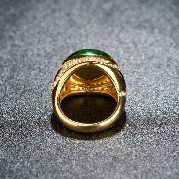 14k Gold 13.9 Ctw Natural Tourmaline & Diamond Ring - 5