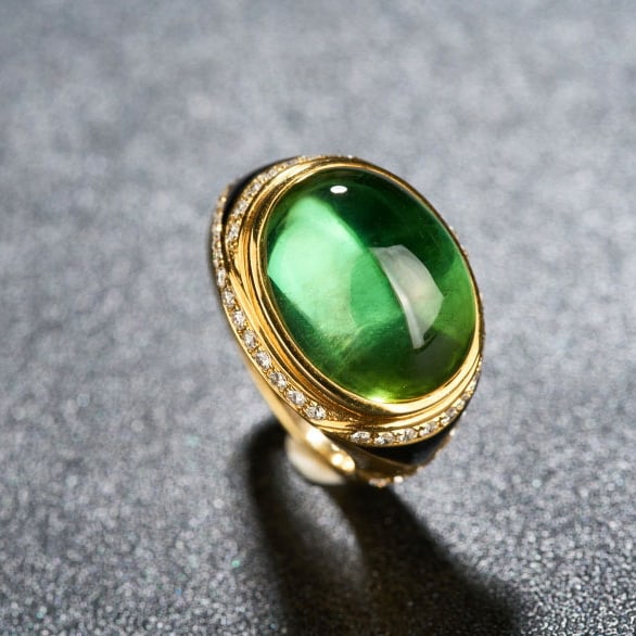 14k Gold 13.9 Ctw Natural Tourmaline & Diamond Ring - 7