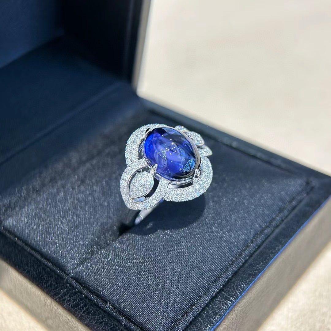 14k Gold 8.22 Ctw Natural Tanzanite & Diamond Ring - 2