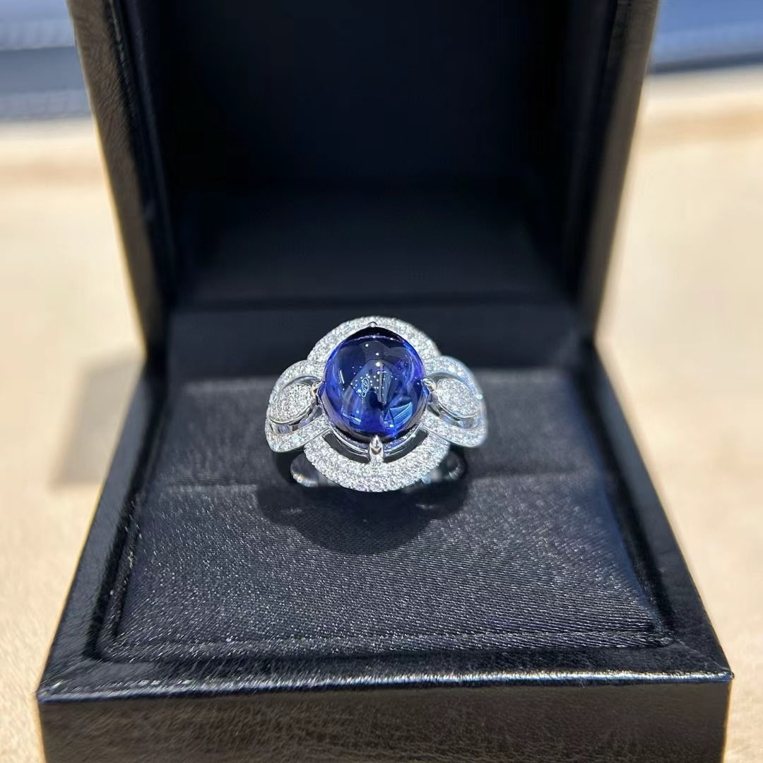 14k Gold 8.22 Ctw Natural Tanzanite & Diamond Ring - 3