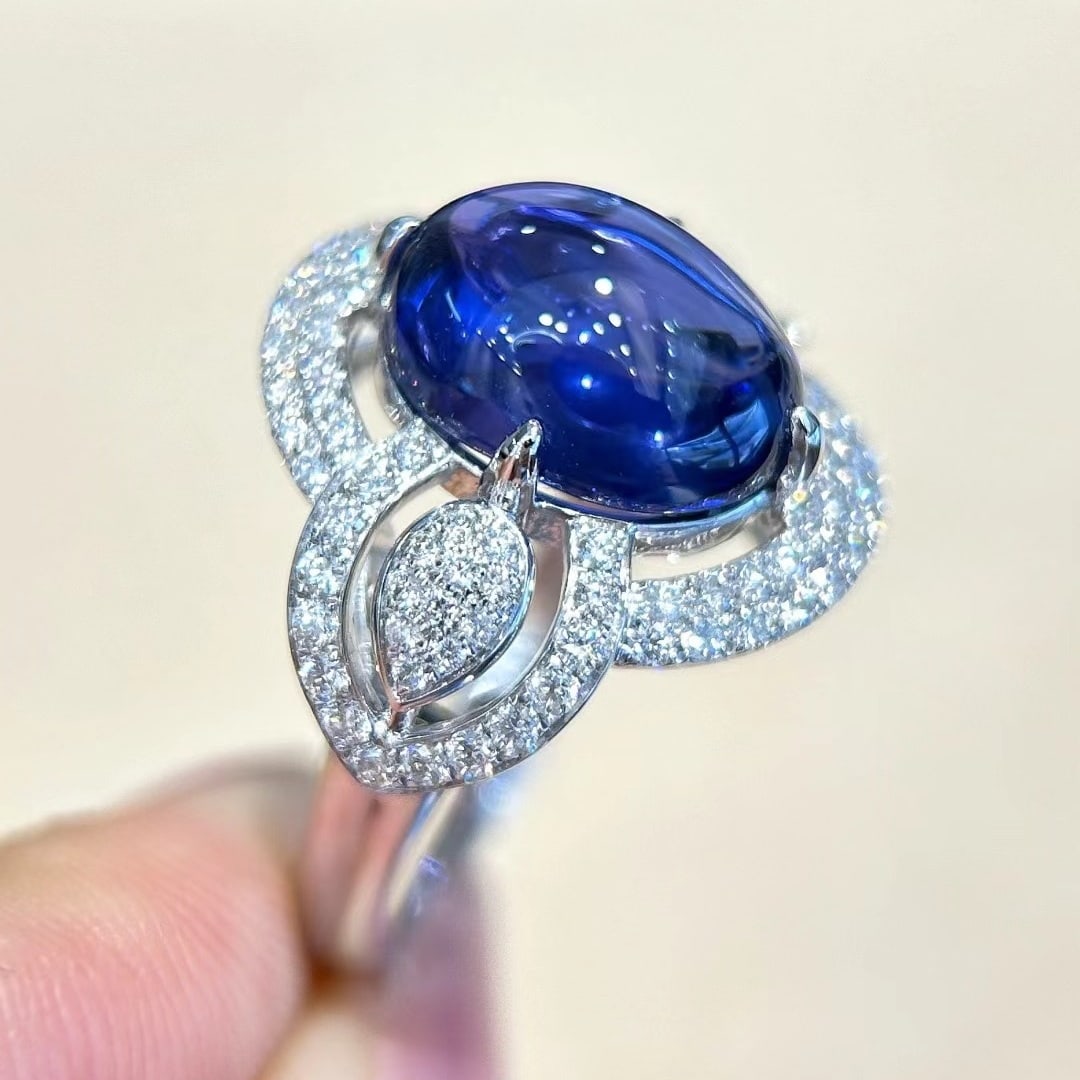 14k Gold 8.22 Ctw Natural Tanzanite & Diamond Ring - 6