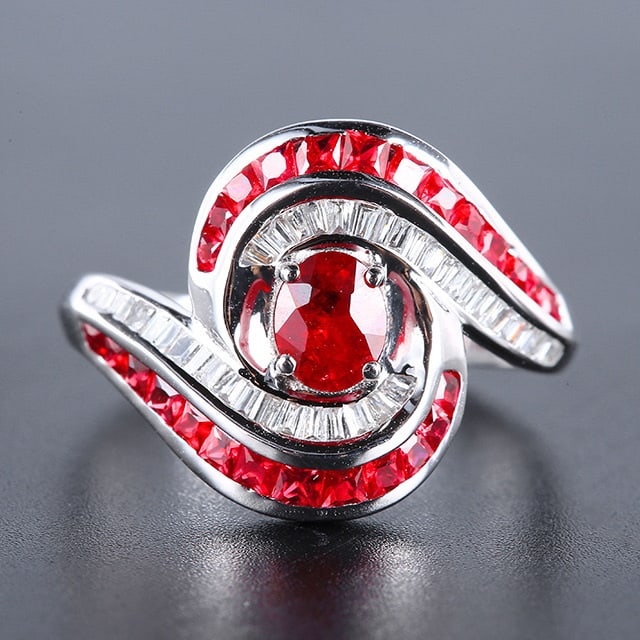 14k Gold 1.63 Ctw Natural Sapphire & Diamond Ring: Ref:231051060 // gold content:14k gold // ring size:7. 25us // // main gemstone:sapphire // shape:multiply // carat weight:1. 39ct // color:pigeonblood red // treatment:natural // // adjacent