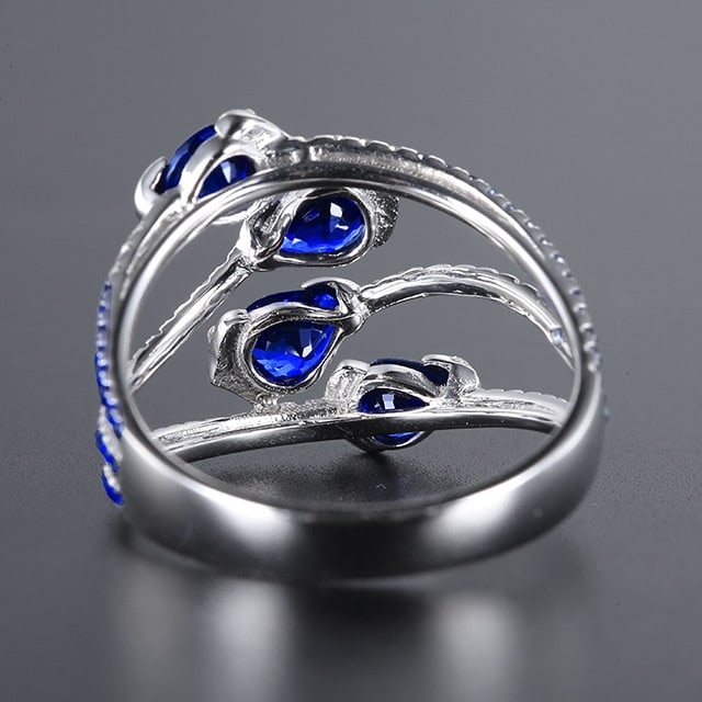 14k Gold 1.98 Ctw Natural Sapphire & Diamond Ring - 4