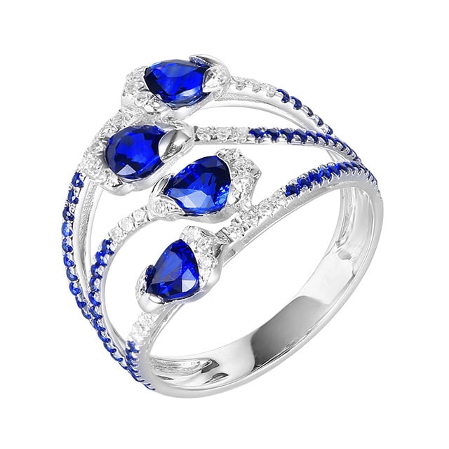 14k Gold 1.98 Ctw Natural Sapphire & Diamond Ring - 5
