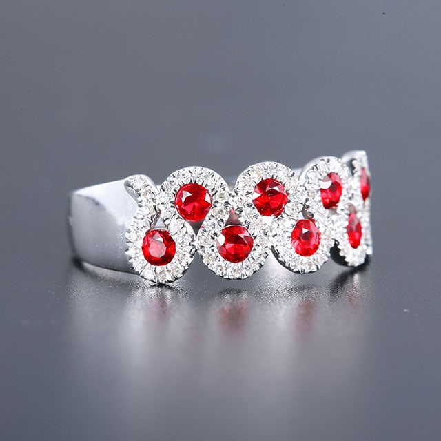 14k Gold 0.78 Ctw Natural Ruby & Diamond Ring - 3