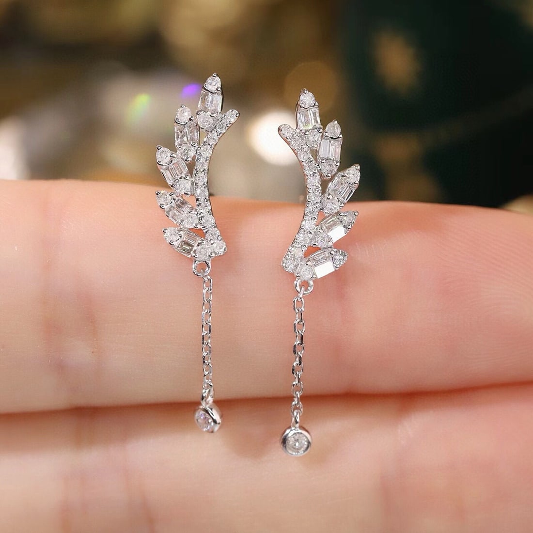 14k Gold 0.4 Ct Natural H Diamond Earrings - 4