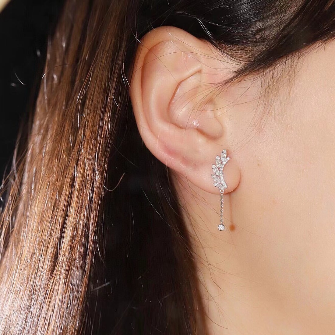 14k Gold 0.4 Ct Natural H Diamond Earrings - 8