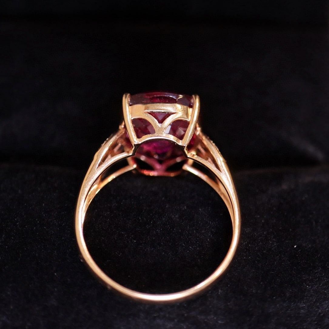 14k Gold 5.56 Ct Natural Tourmaline & Diamond Ring - 5