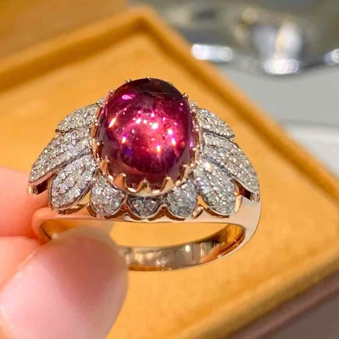 14k Gold 3.05 Ct Natural Tourmaline & Diamond Ring - 3
