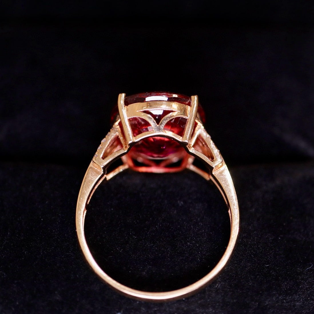 14k Gold 8.48 Ct Natural Tourmaline & Diamond Ring - 5