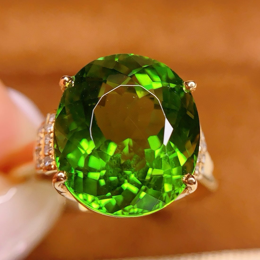 14k Gold 7.2 Ct Natural Tourmaline & Diamond Ring - 4
