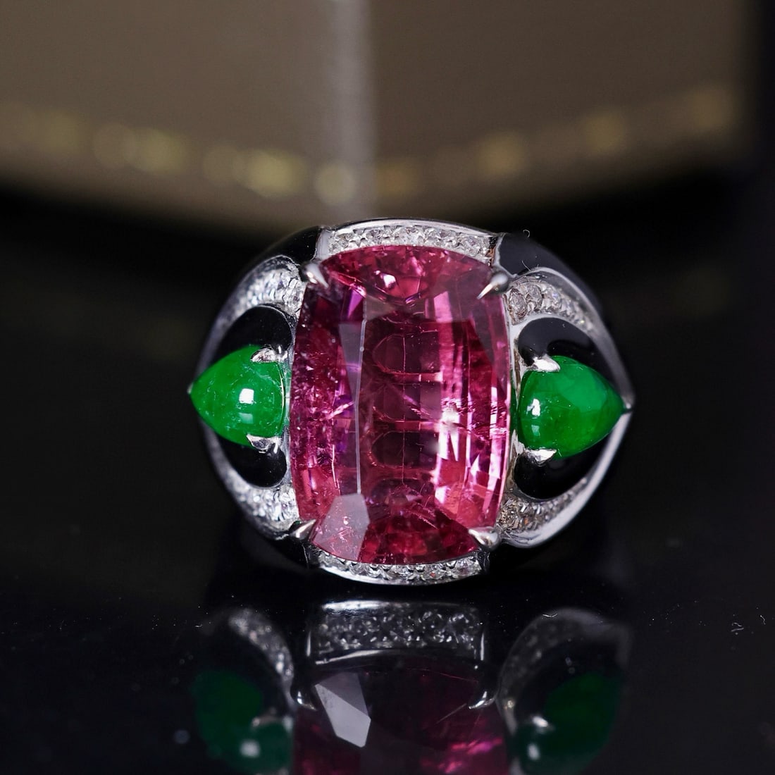 14k Gold 8.46 Ctw Natural Tourmaline & Diamond Ring - 4