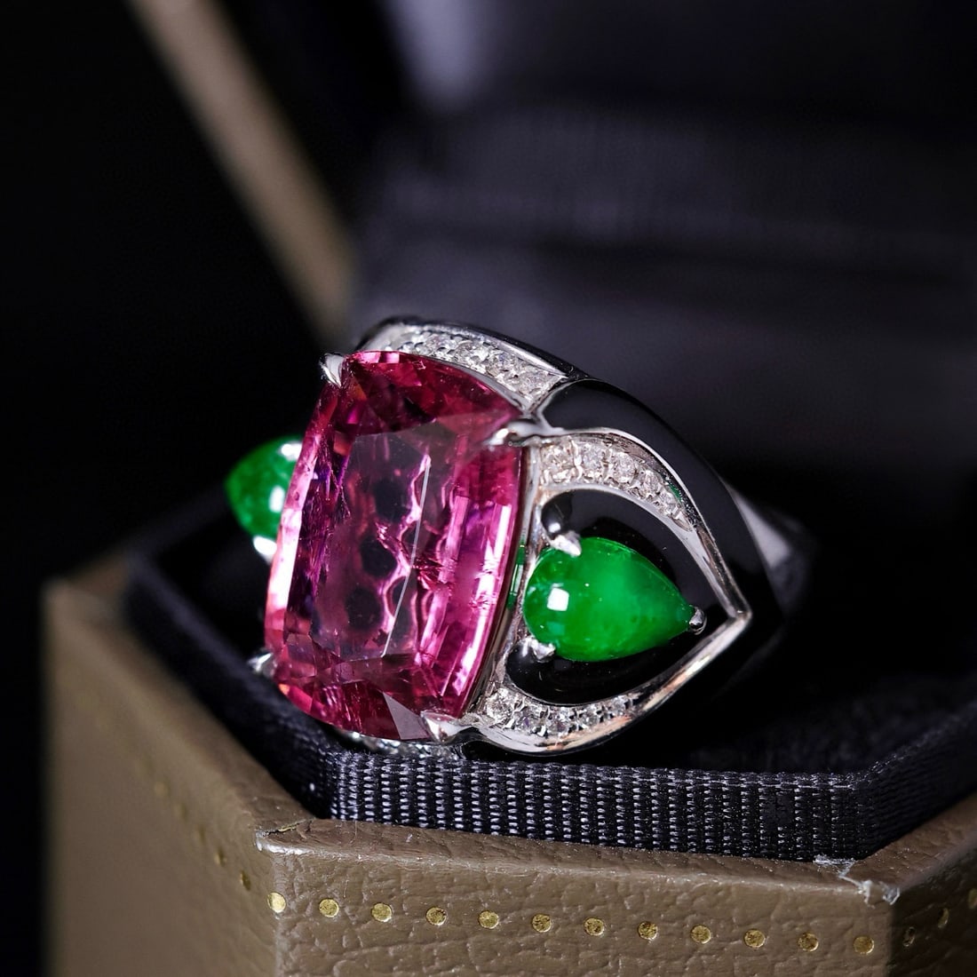 14k Gold 8.46 Ctw Natural Tourmaline & Diamond Ring - 5