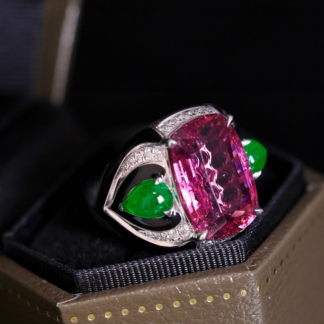 14k Gold 8.46 Ctw Natural Tourmaline & Diamond Ring - 6