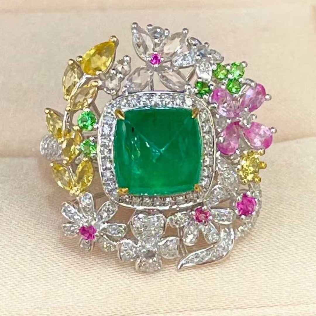 14k Gold 2.80 Ctw Natural Emerald & Diamond Ring - 3