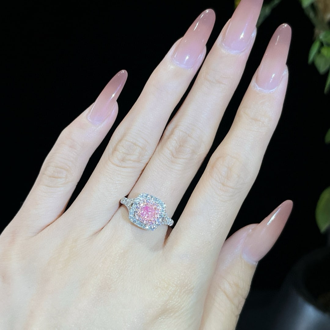 Gia Certified 14k Gold 1.19 Ctw Natural Pink Diamond & Diamond Ring - 6