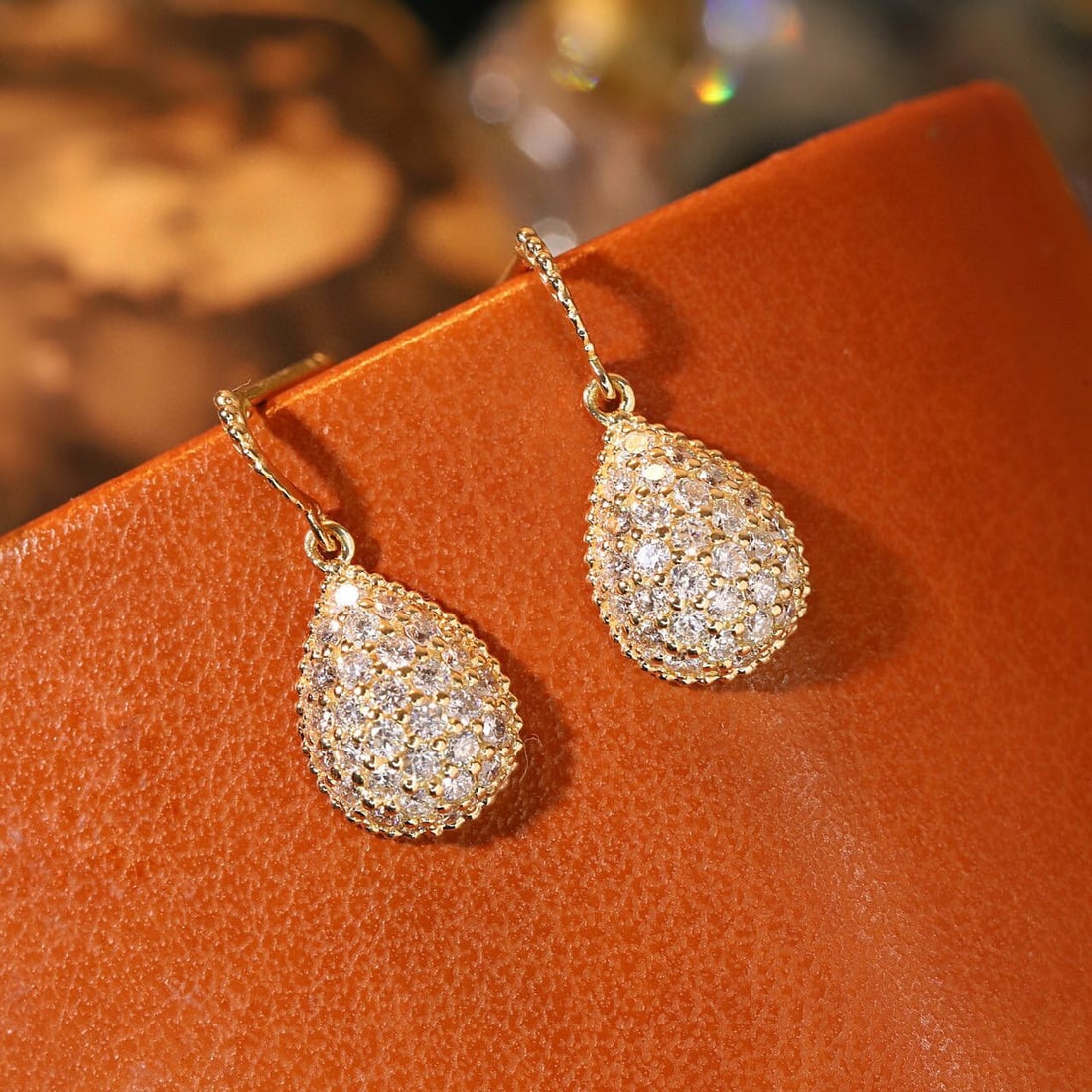 14k Gold 0.90 Ct Natural H Diamond Earrings - 2