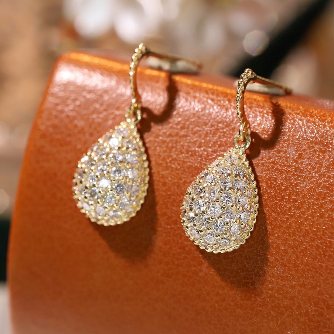 14k Gold 0.90 Ct Natural H Diamond Earrings - 3