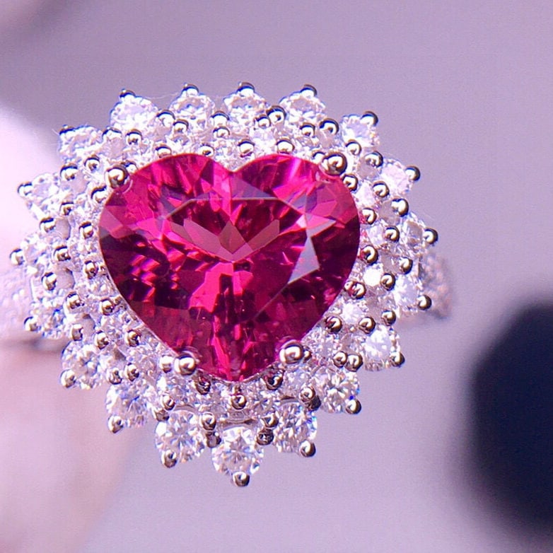 14k Gold 2.82 Ct Natural Tourmaline & Diamond Ring - 2