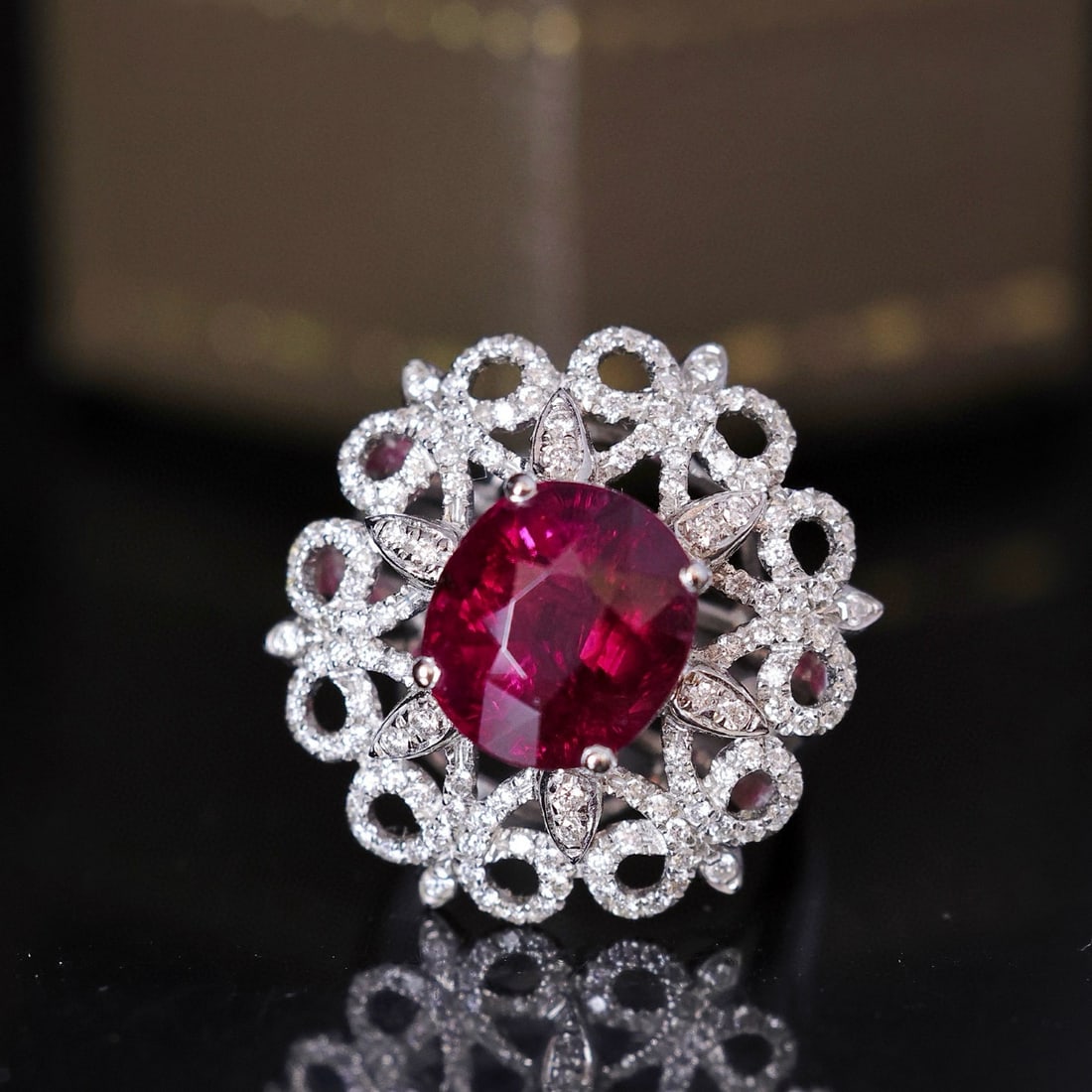 14k Gold 3.87 Ctw Natural Tourmaline & Diamond Ring - 4