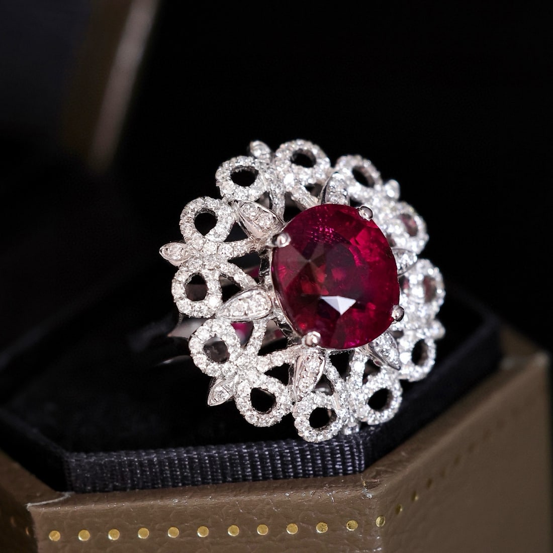 14k Gold 3.87 Ctw Natural Tourmaline & Diamond Ring - 5
