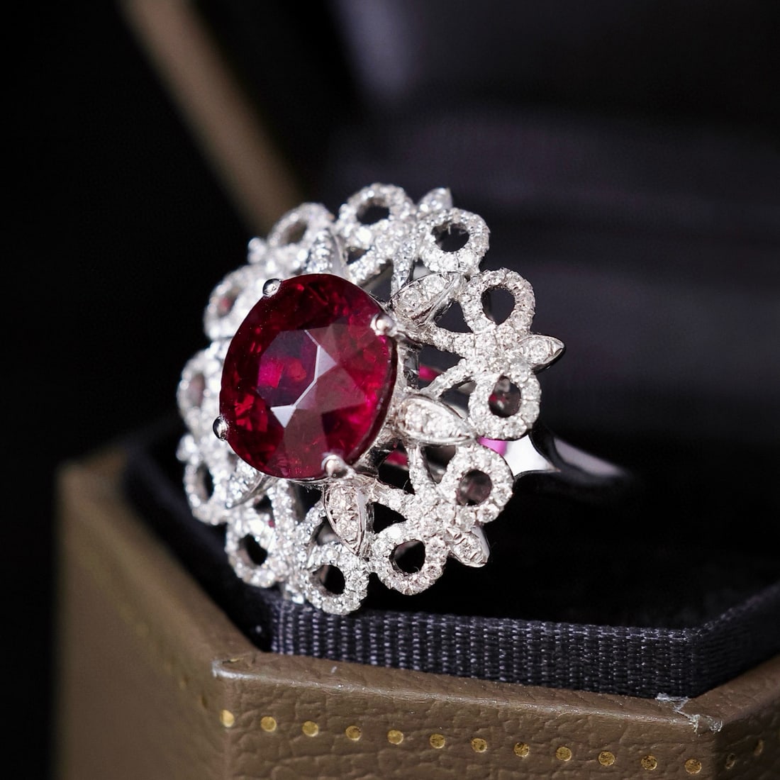 14k Gold 3.87 Ctw Natural Tourmaline & Diamond Ring - 6