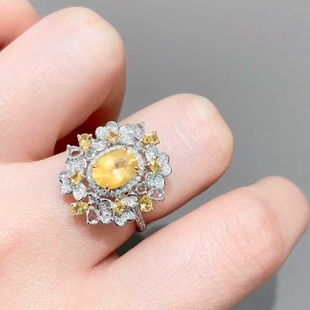 14k Gold 1.6 Ctw Natural Sapphire & Diamond Ring - 2