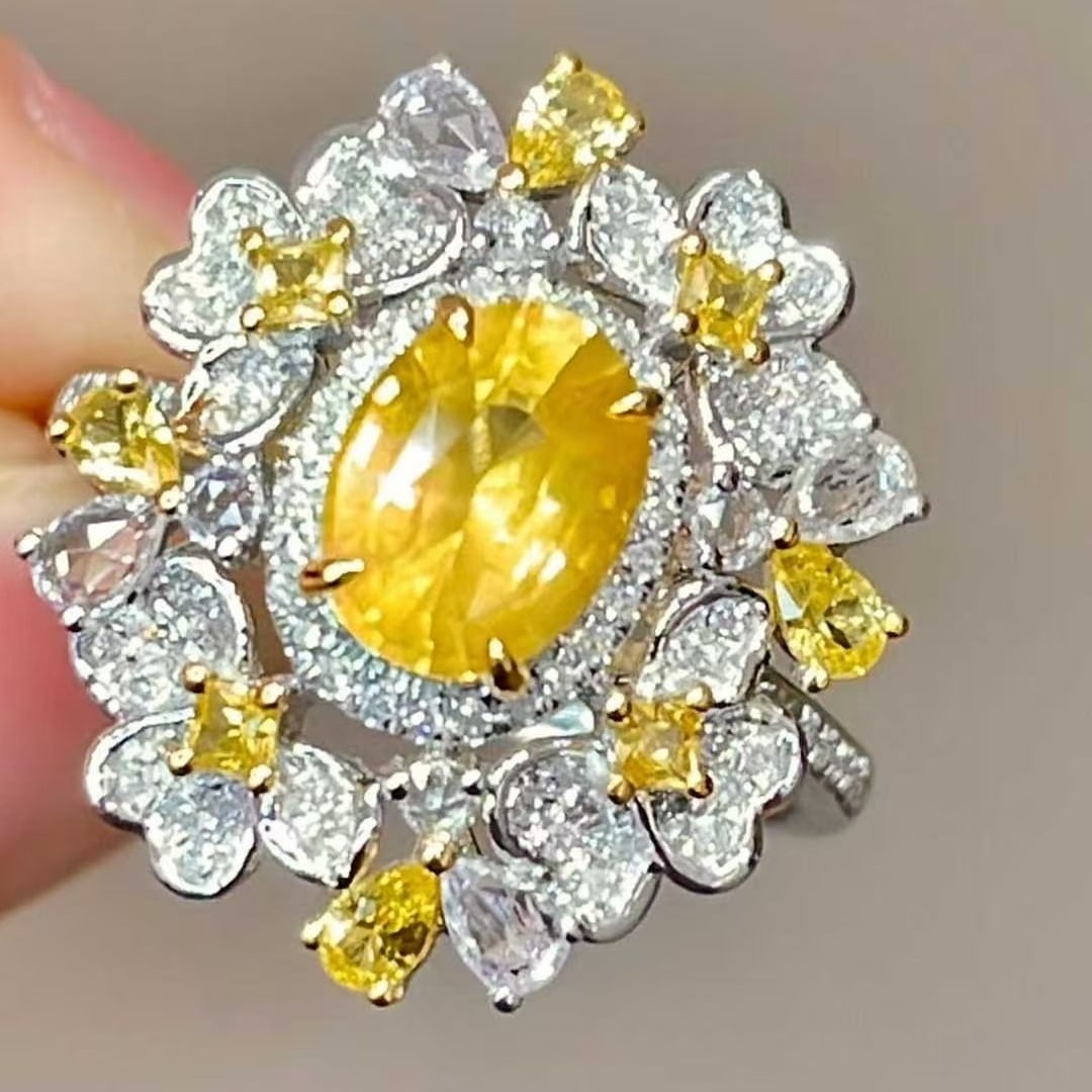 14k Gold 1.6 Ctw Natural Sapphire & Diamond Ring - 3