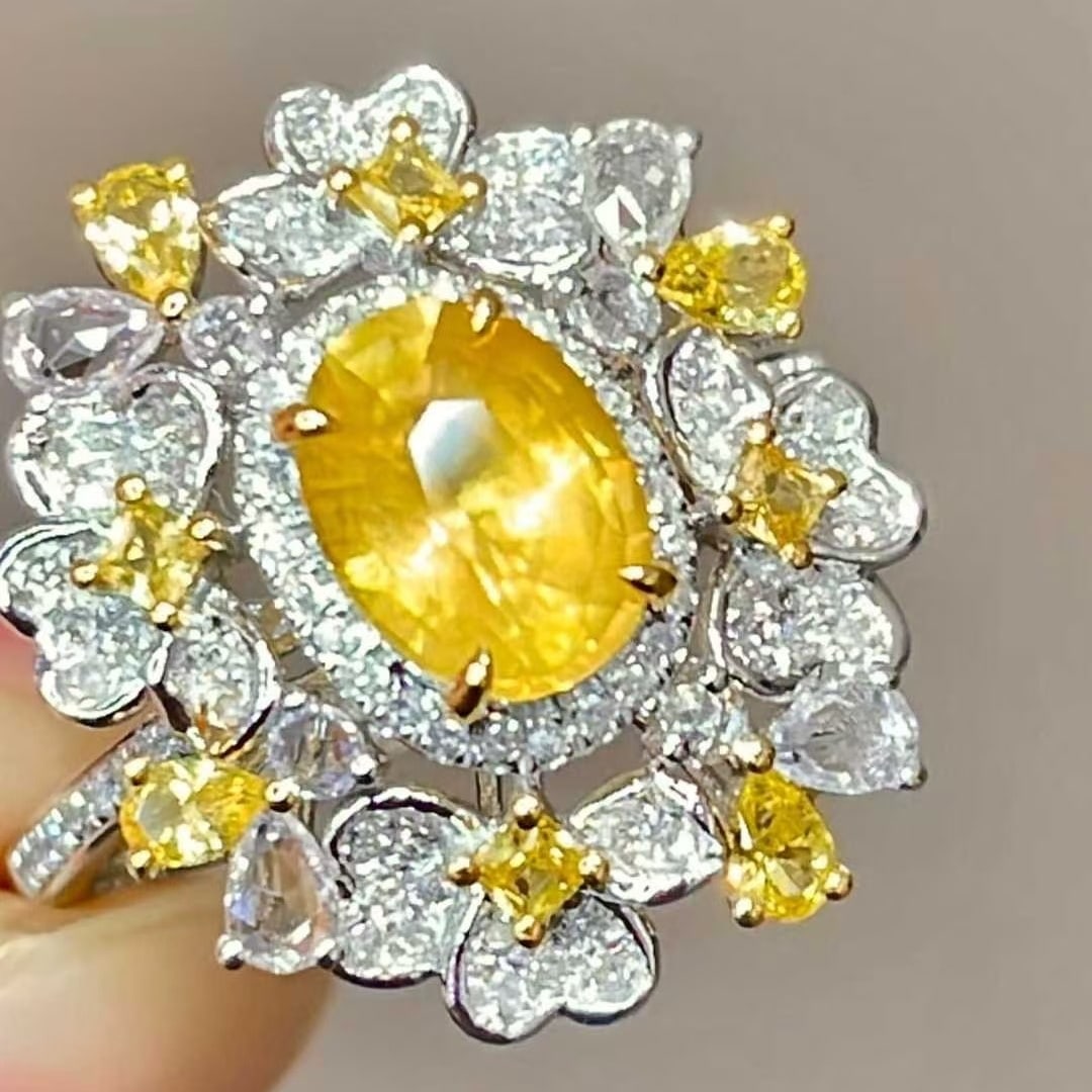 14k Gold 1.6 Ctw Natural Sapphire & Diamond Ring - 5