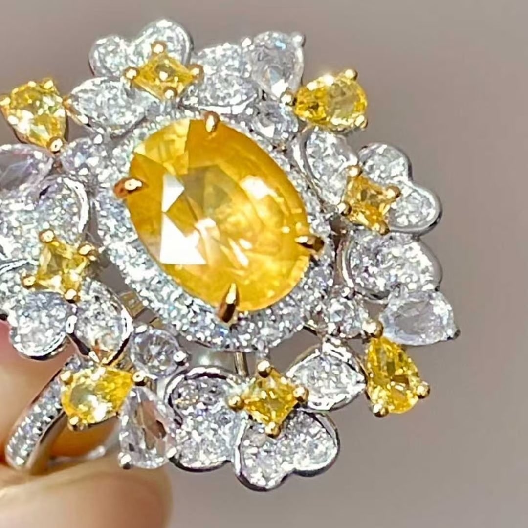 14k Gold 1.6 Ctw Natural Sapphire & Diamond Ring - 6