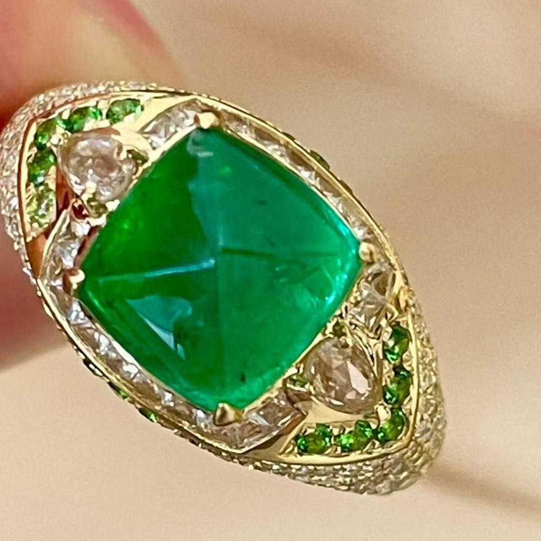14k Gold 2.82 Ctw Natural Emerald & Diamond Ring - 4