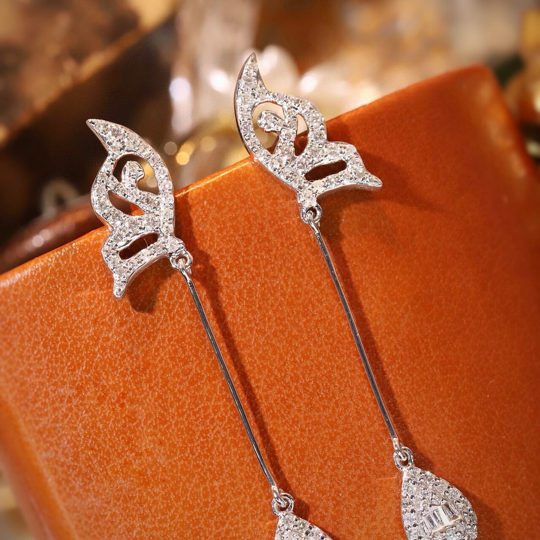 14k Gold 0.76 Ct Natural H Diamond Earrings - 2
