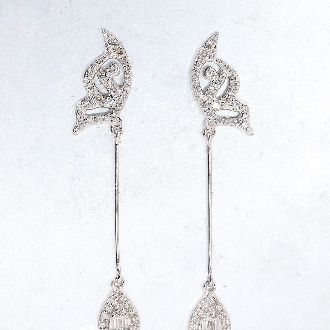 14k Gold 0.76 Ct Natural H Diamond Earrings - 7