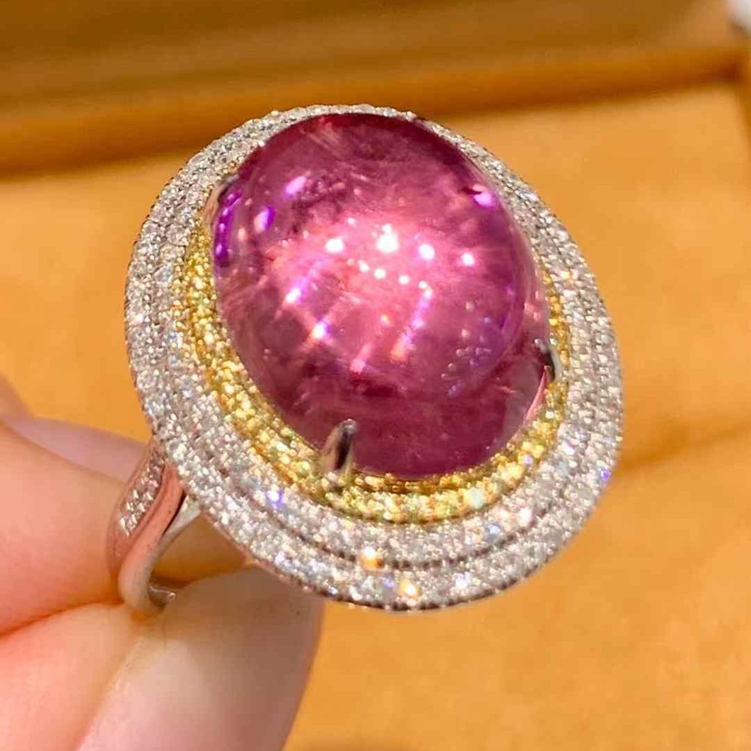 14k Gold 6.2 Ct Natural Tourmaline & Diamond Ring - 5
