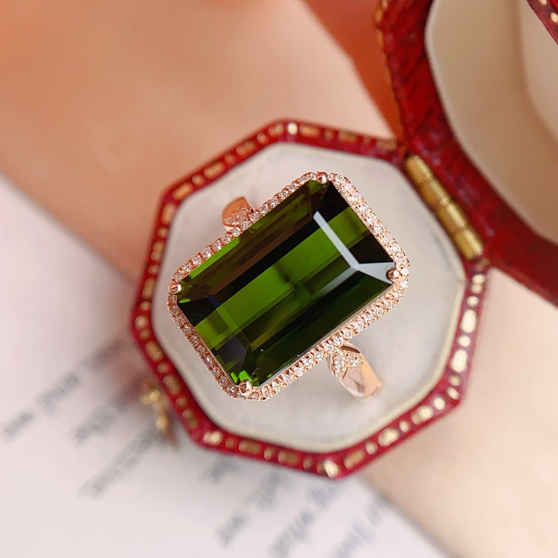 14k Gold 7.50 Ct Natural Tourmaline & Diamond Ring - 5
