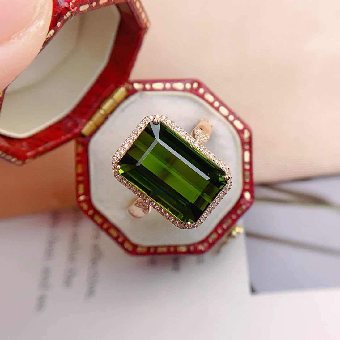 14k Gold 7.50 Ct Natural Tourmaline & Diamond Ring - 6