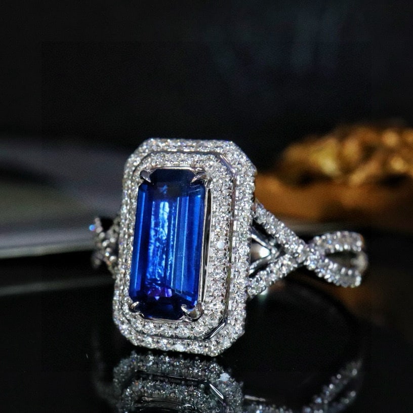 14k Gold 1.42 Ctw Natural Sapphire & Diamond Ring - 4