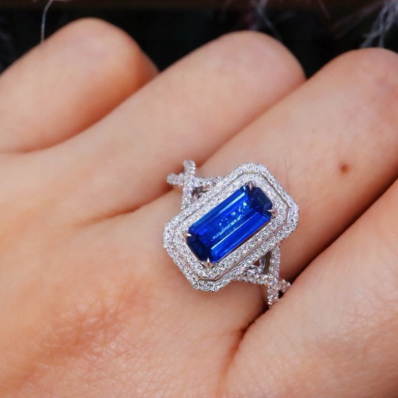 14k Gold 1.42 Ctw Natural Sapphire & Diamond Ring - 6