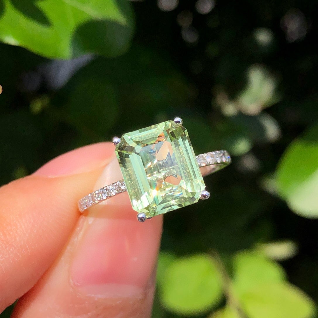 14k Gold 3.70 Ctw Natural Chrysoberyl & Diamond Ring - 4
