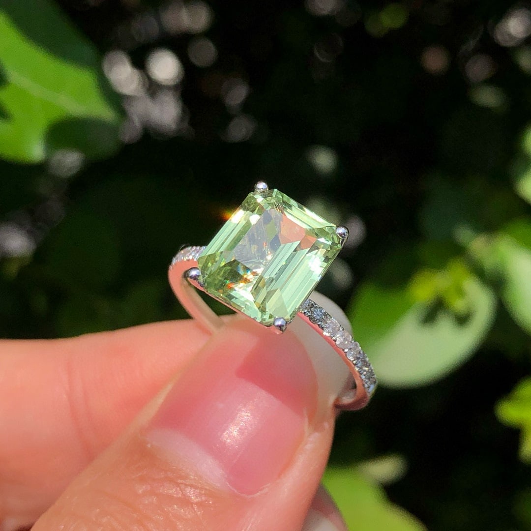 14k Gold 3.70 Ctw Natural Chrysoberyl & Diamond Ring - 5