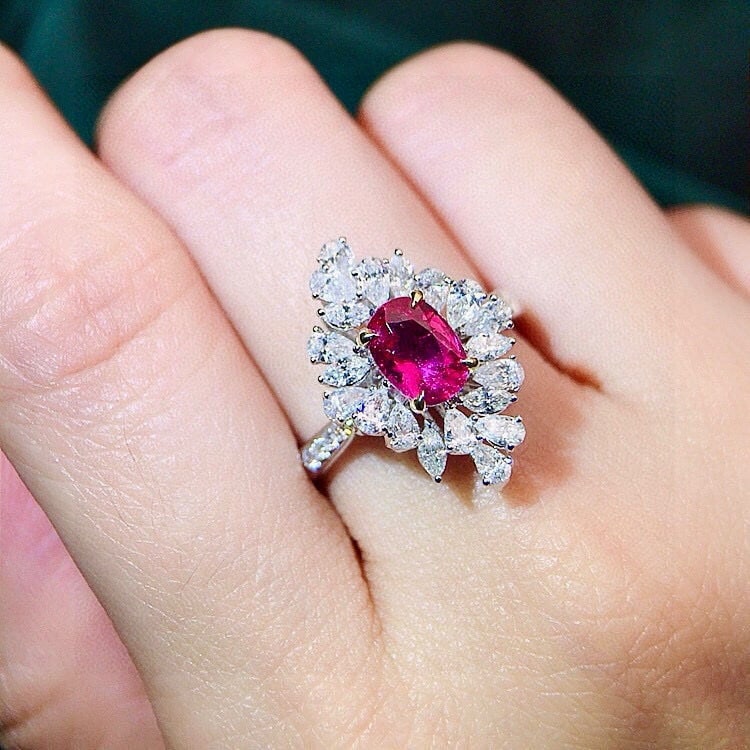 14k Gold 2.32 Ctw Natural Ruby & Diamond Ring - 5