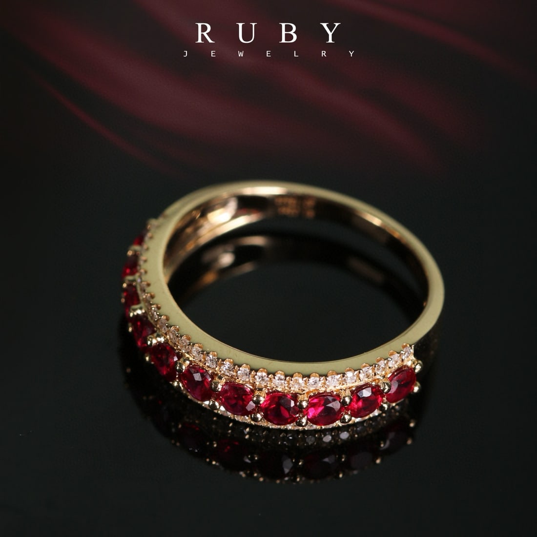 14k Gold 1.2 Ct Natural Ruby & Diamond Ring - 2