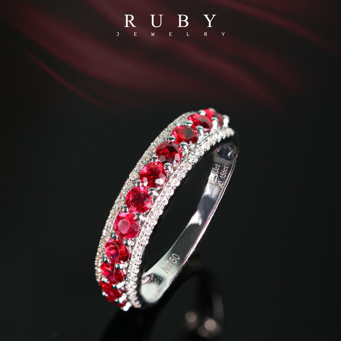 14k Gold 1.2 Ct Natural Ruby & Diamond Ring: Ref:231052046 // gold content:14k gold // ring size:7. 25us // // main gemstone:ruby // shape:round // carat weight:1. 2ct // color:red // treatment:natural // cut grade:g // // adjacent gemstone 2 :