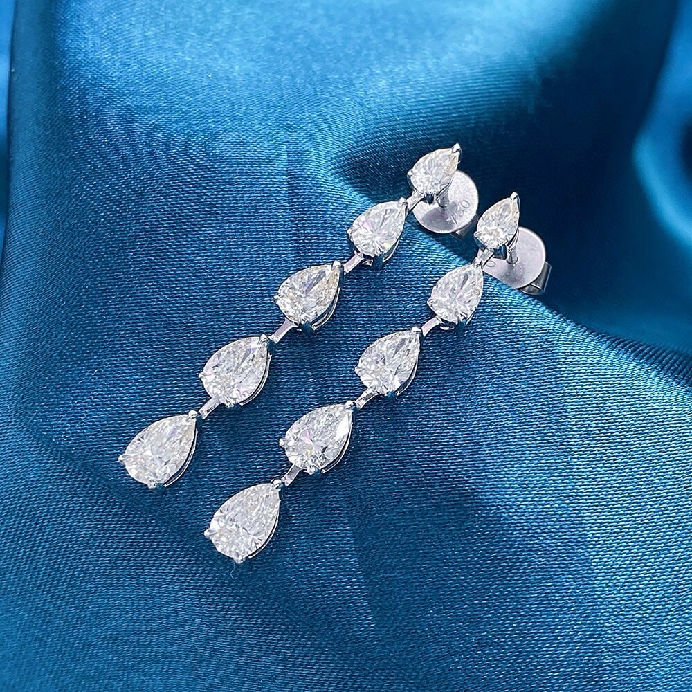14k Gold 2.3 Ct Natural H Diamond Earrings - 2