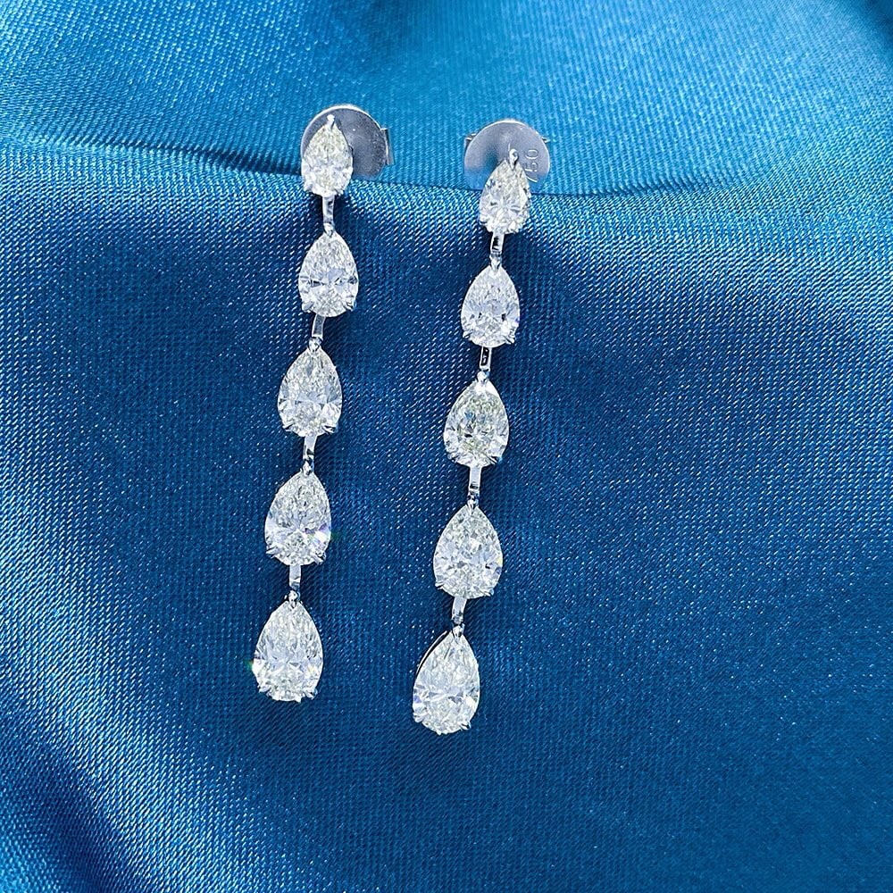 14k Gold 2.3 Ct Natural H Diamond Earrings - 3
