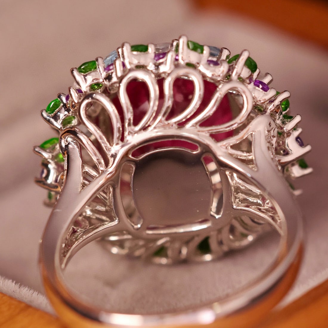 14k Gold 7.35 Ctw Natural Tourmaline & Diamond Ring - 4