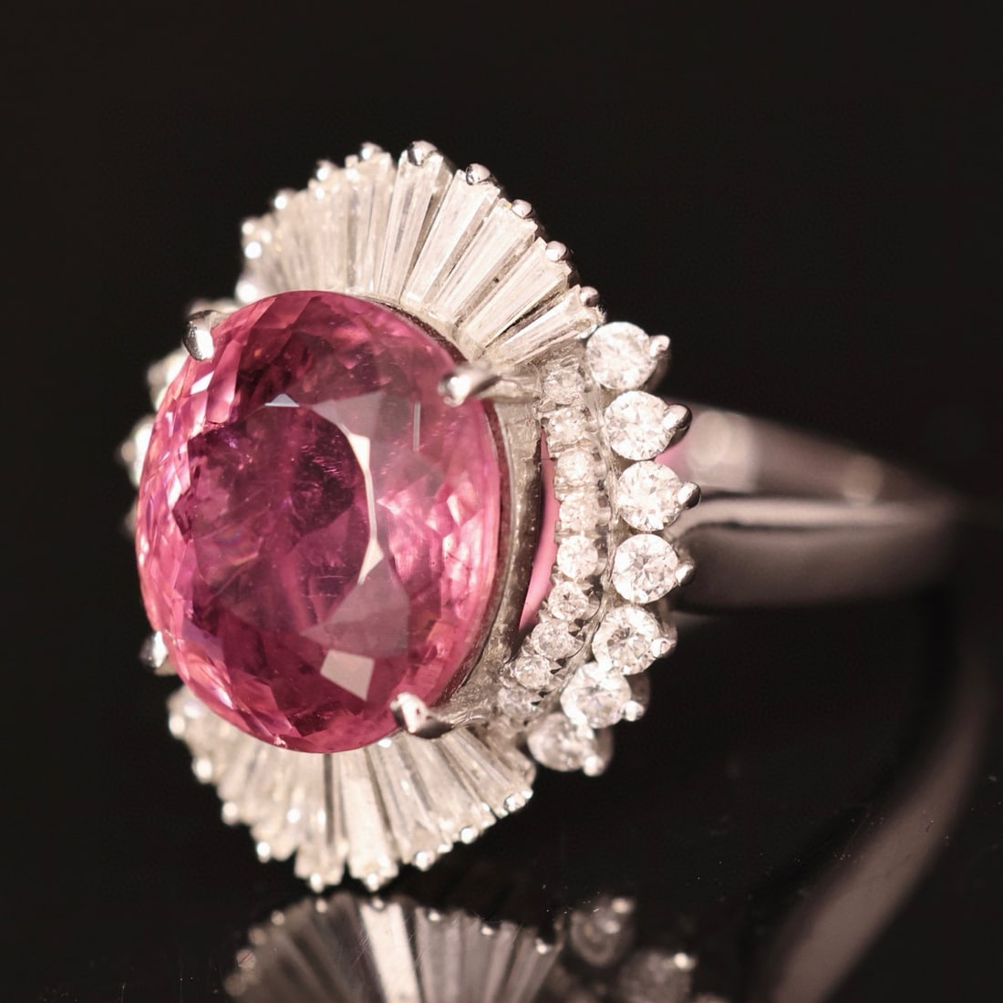 14k Gold 6 Ctw Natural Tourmaline & Diamond Ring - 2