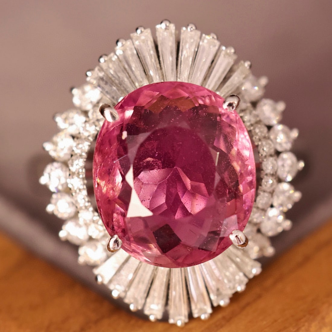 14k Gold 6 Ctw Natural Tourmaline & Diamond Ring - 5