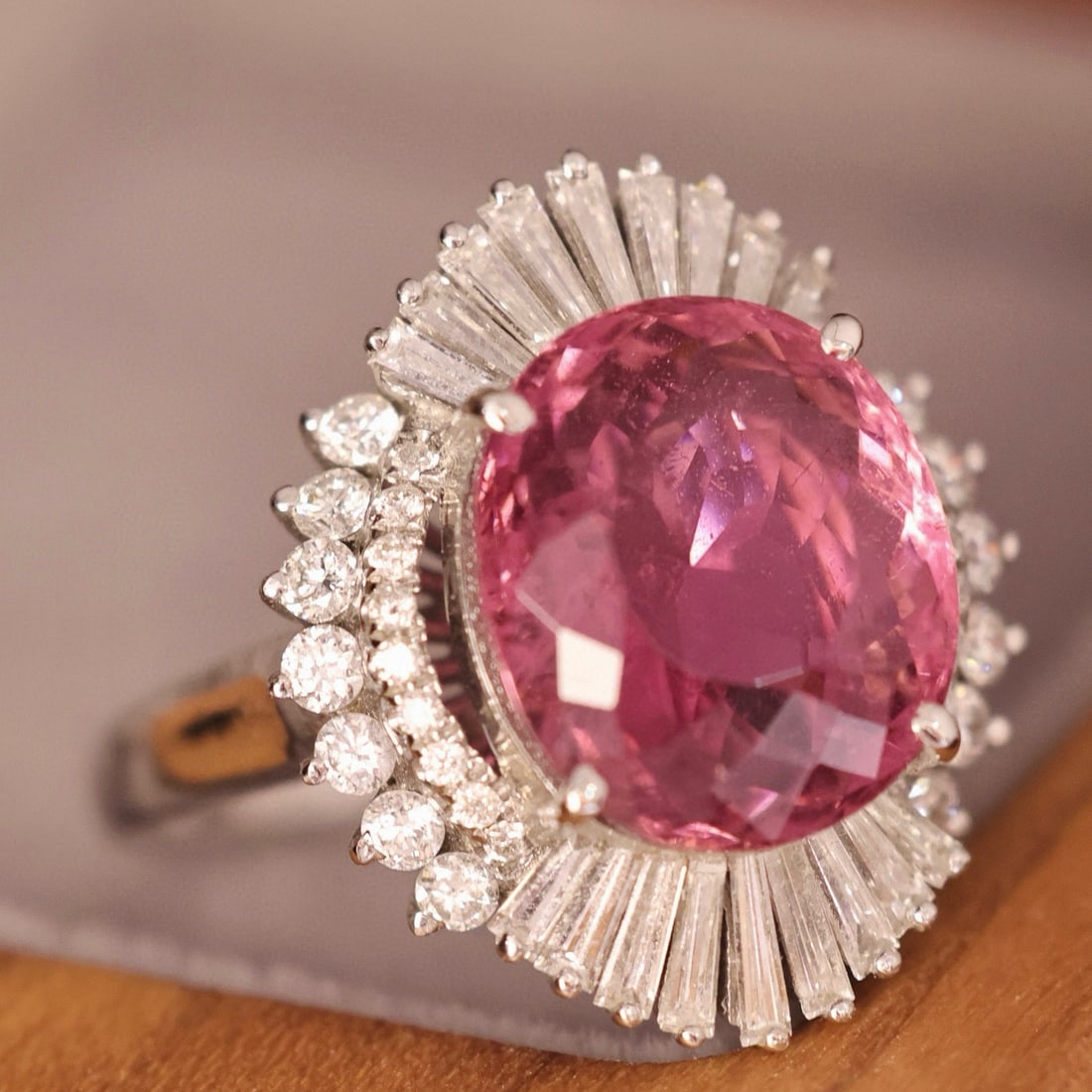 14k Gold 6 Ctw Natural Tourmaline & Diamond Ring - 6
